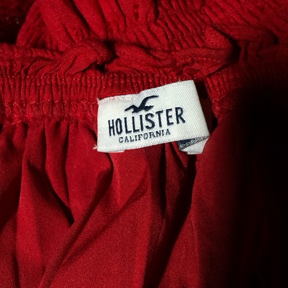 Hollister Co. Women's Red Blouse With Puffed Sleeves - Picture 5 of 6